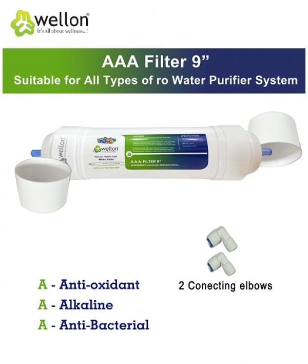 WELLON 9 Inch Antioxidant Alkaline Filter for RO Water Purifier